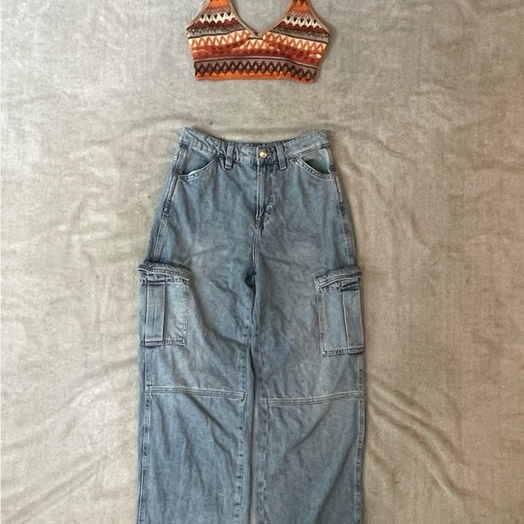 Hippy style weaved crop top - Picture 2 of 3